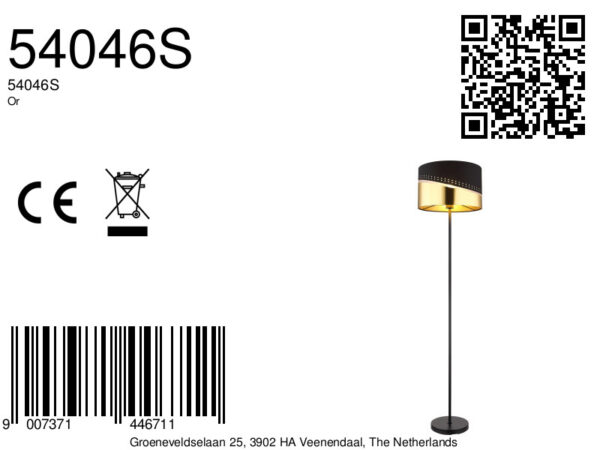 Globo Or vloerlamp – ø 35 cm – E27 (grote fitting) – Zwart - Image 5