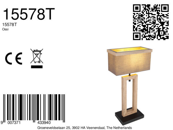 Globo Ossi tafellamp – LED + E27 – Zwart - Image 5