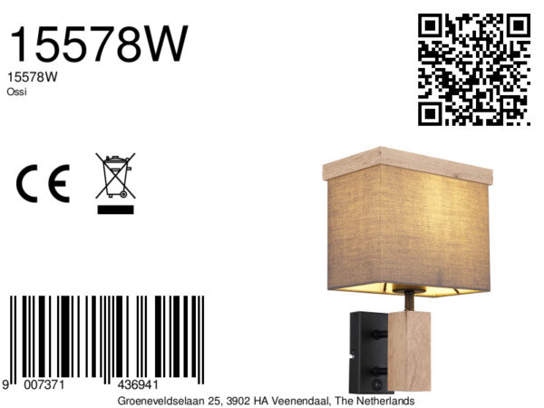 Globo Ossi wandlamp – LED + E27 – Zwart - Image 5