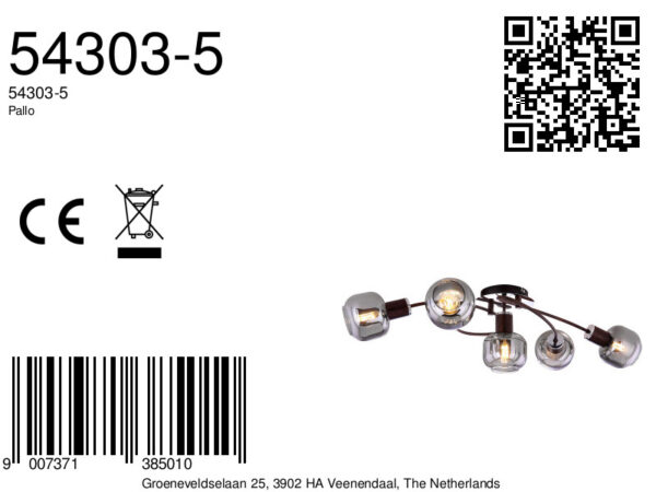 Globo Pallo plafonniere – E14 (kleine fitting) – Brons - Image 5