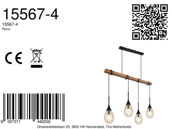 Globo Paron hanglamp – E14 (kleine fitting) – Zwart - Image 6