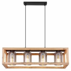Globo Pettey hanglamp – E27 (grote fitting) – Zwart