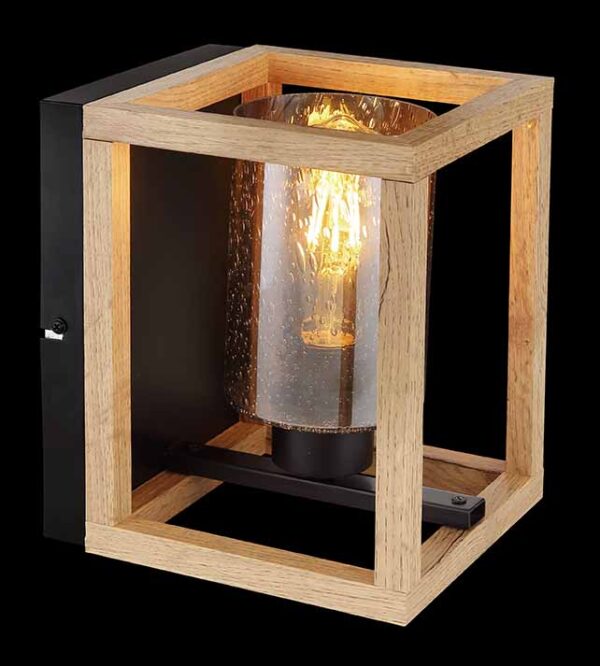 Globo Pettey wandlamp – E27 (grote fitting) – Zwart - Image 3