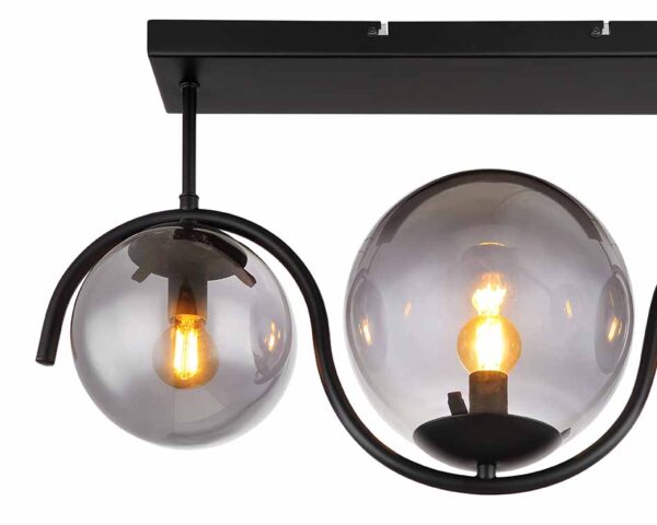 Globo Porry plafonniere – E14 (kleine fitting) – Zwart - Image 3