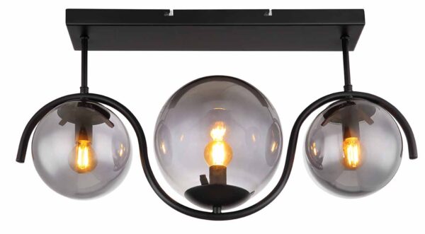 Globo Porry plafonniere – E14 (kleine fitting) – Zwart
