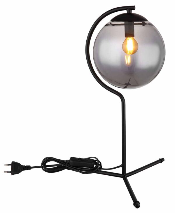 Globo Porry tafellamp – ø 35 cm – E14 (kleine fitting) – Zwart - Image 3