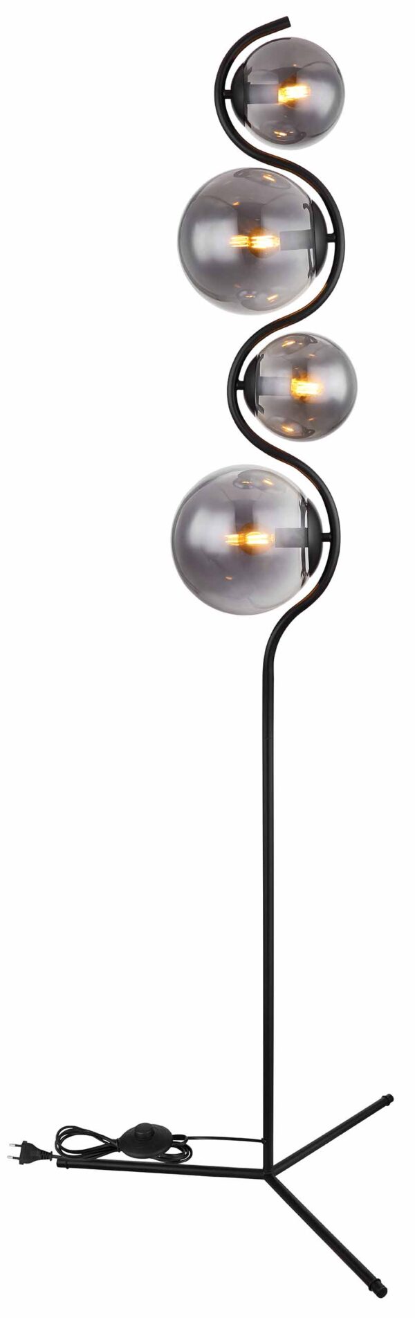 Globo Porry vloerlamp – ø 66 cm – E14 (kleine fitting) – Zwart - Image 3
