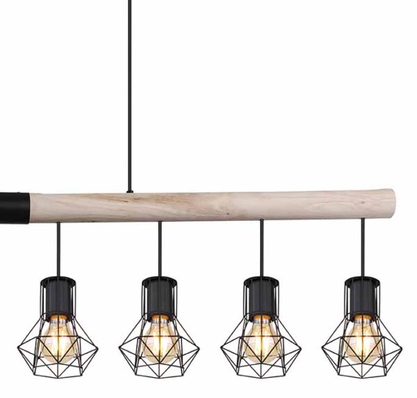 Globo Priska hanglamp – E27 (grote fitting) – Zwart - Image 3