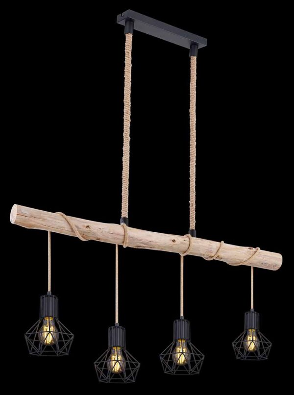 Globo Priska hanglamp – E27 (grote fitting) – Zwart - Image 4