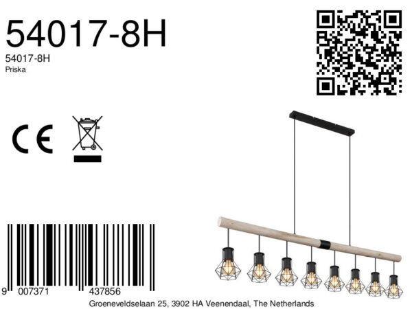 Globo Priska hanglamp – E27 (grote fitting) – Zwart - Image 5