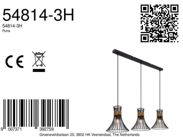 Globo Purra hanglamp – E27 (grote fitting) – Zwart - Image 5