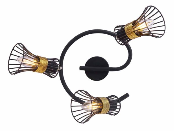 Globo Purra spot – ø 25 cm – E14 (kleine fitting) – Zwart - Image 3