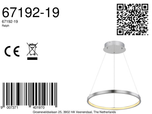 Globo Ralph hanglamp – ø 38,5 cm – Ingebouwd (LED) – Nikkel - Image 4