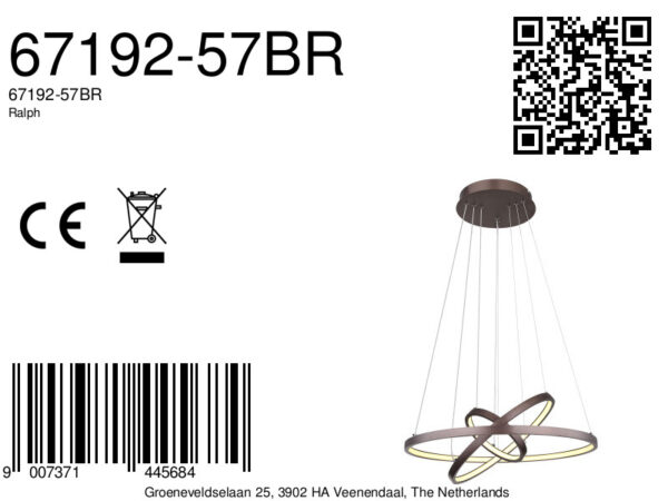 Globo Ralph hanglamp – ø 51 cm – Ingebouwd (LED) – Bruin - Image 5