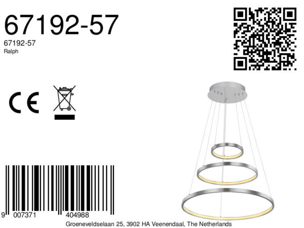 Globo Ralph hanglamp – ø 51 cm – Ingebouwd (LED) – Nikkel - Image 4