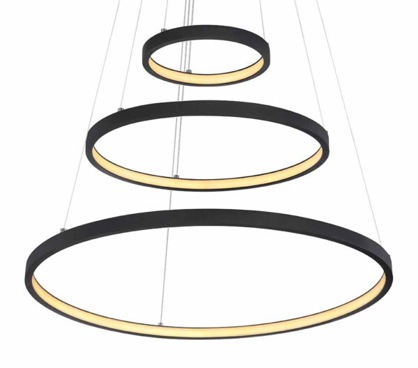 Globo Ralph hanglamp – ø 51 cm – Ingebouwd (LED) – Zwart