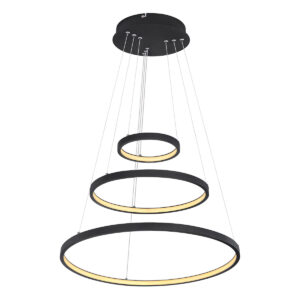 Globo Ralph hanglamp – ø 51 cm – Ingebouwd (LED) – Zwart