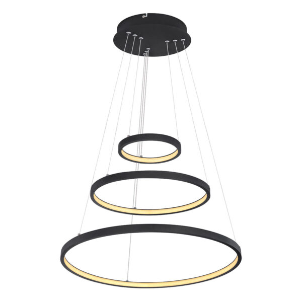 Globo Ralph hanglamp – ø 51 cm – Ingebouwd (LED) – Zwart