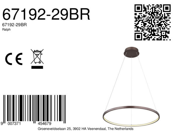 Globo Ralph hanglamp – ø 60,5 cm – Ingebouwd (LED) – Bruin - Image 4