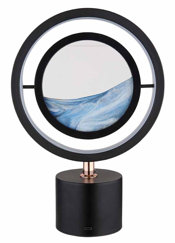 Moderne ronde zwarte tafellamp Globo Reedi - Image 3
