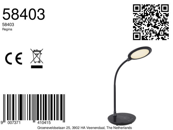 Globo Regina tafellamp – Ingebouwd (LED) – Zwart - Image 5