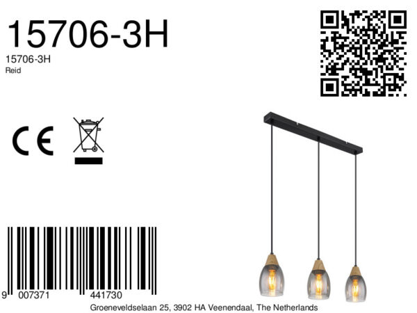 Globo Reid hanglamp – E27 (grote fitting) – Zwart - Image 5