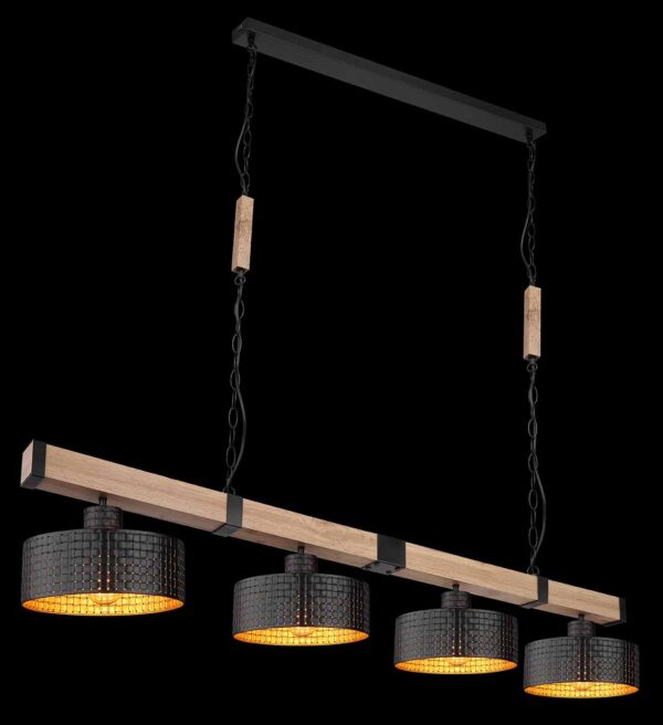 Globo Rielly hanglamp – E27 (grote fitting) – Zwart - Image 4