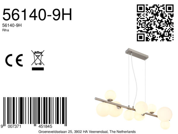 Globo Riha hanglamp – G9 – Nikkel - Image 5