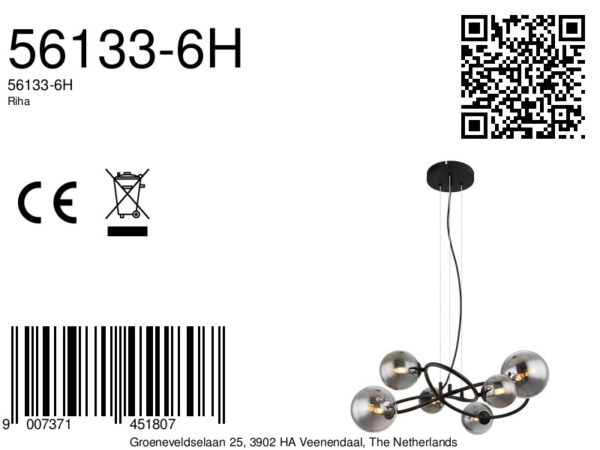 Globo Riha hanglamp – G9 – Zwart - Image 5