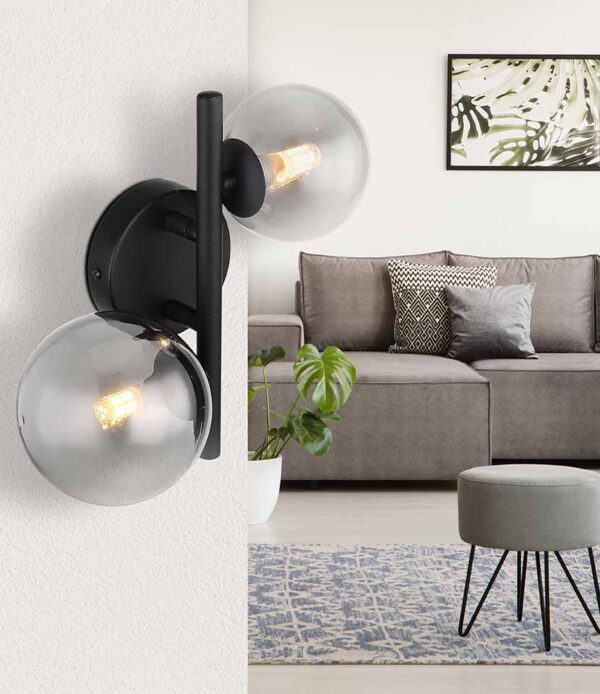 Globo Riha wandlamp – G9 – Zwart - Image 3