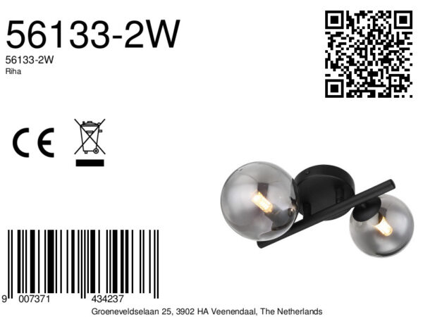Globo Riha wandlamp – G9 – Zwart - Image 5