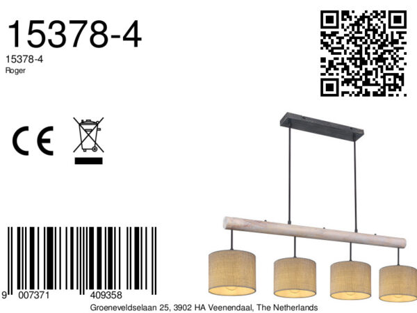 Globo Roger hanglamp – E27 (grote fitting) – Zwart - Image 5