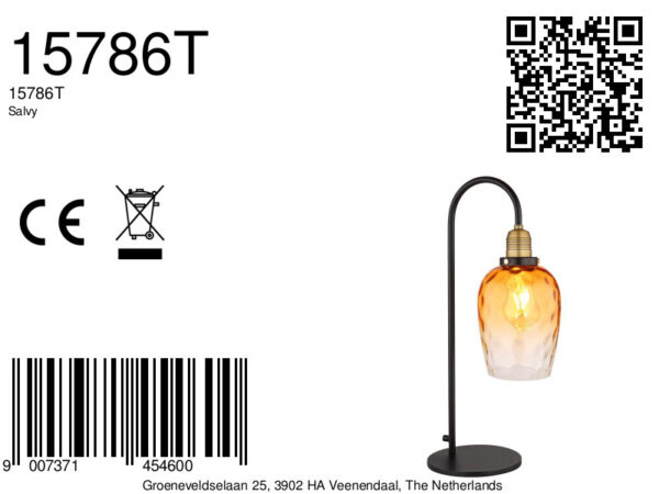 Globo Salvy tafellamp – E27 (grote fitting) – Zwart - Image 5