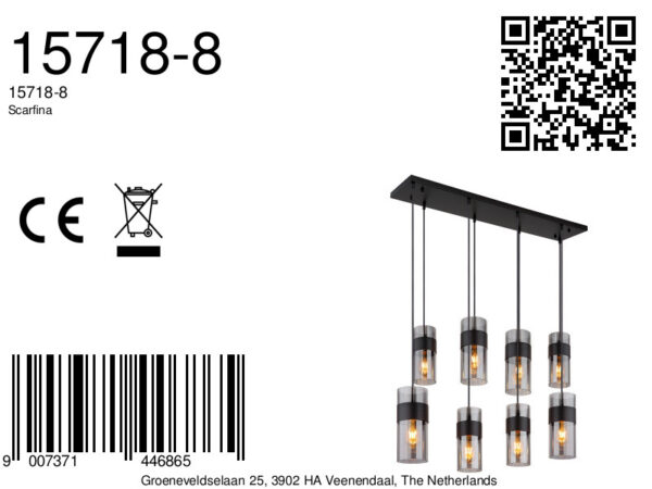 Globo Scarfina hanglamp – E27 (grote fitting) – Zwart - Image 5
