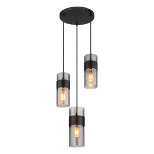 Globo Scarfina hanglamp – ø 34 cm – E27 (grote fitting) – Zwart