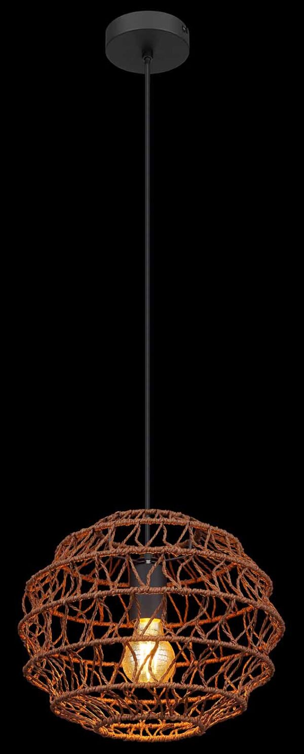 Globo Senni hanglamp – ø 29 cm – E27 (grote fitting) – Zwart - Image 3