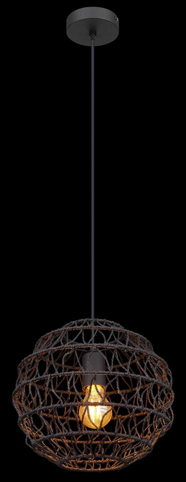 Globo Senni hanglamp – ø 29 cm – E27 (grote fitting) – Zwart - Image 3