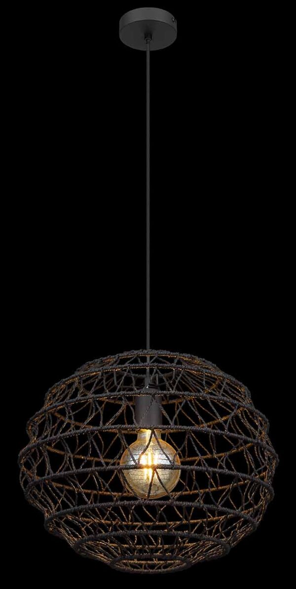 Globo Senni hanglamp – ø 39 cm – E27 (grote fitting) – Zwart - Image 3