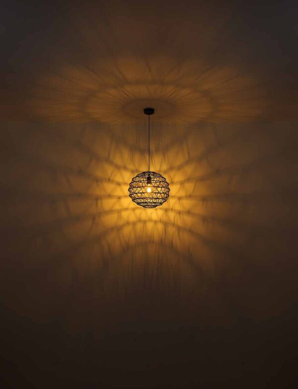 Globo Senni hanglamp – ø 39 cm – E27 (grote fitting) – Zwart - Image 4