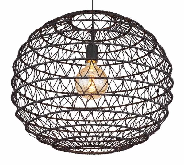 Globo Senni hanglamp – ø 59 cm – E27 (grote fitting) – Zwart
