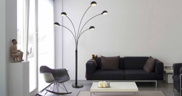 Globo Seymour vloerlamp – E14 (kleine fitting) – Zwart - Image 4