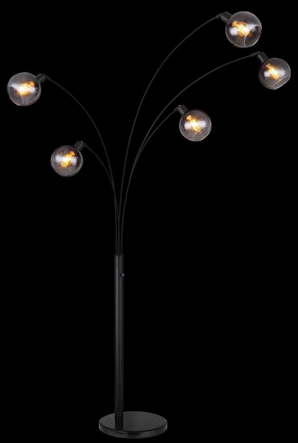 Globo Seymour vloerlamp – E27 (grote fitting) – Zwart - Image 3