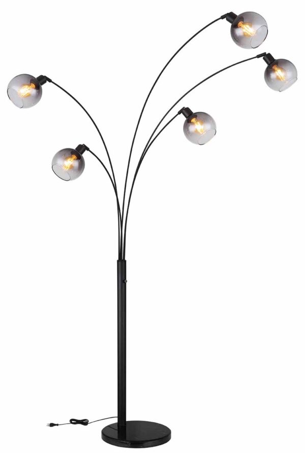 Globo Seymour vloerlamp – E27 (grote fitting) – Zwart - Image 4