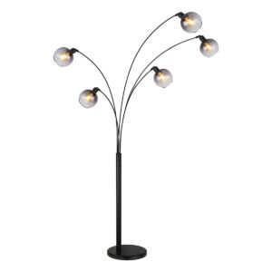 Globo Seymour vloerlamp – E27 (grote fitting) – Zwart