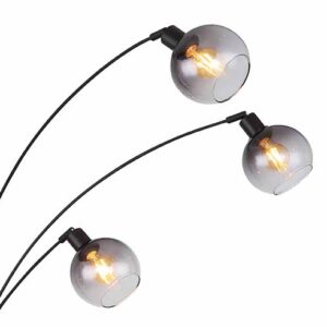 Globo Seymour vloerlamp – E27 (grote fitting) – Zwart