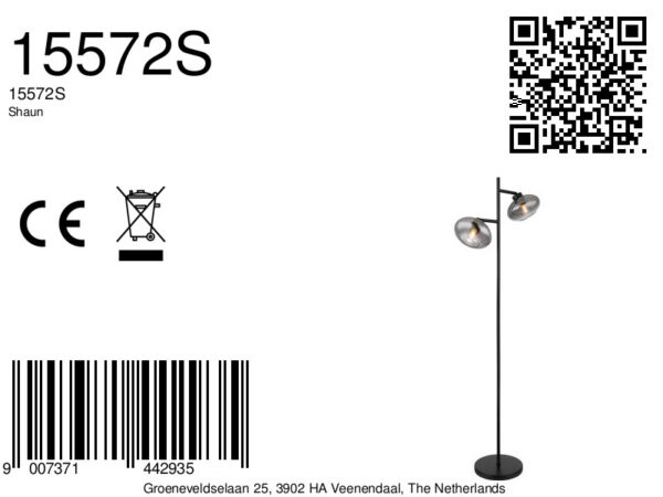 Globo Shaun vloerlamp – E27 (grote fitting) – Zwart - Image 6