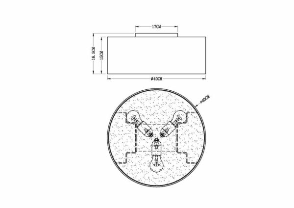Globo Simone plafonniere – ø 40 cm – E27 (grote fitting) – Wit - Image 4