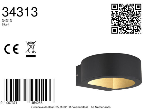 Globo Slice i wandlamp – Ingebouwd (LED) – Zwart - Image 5