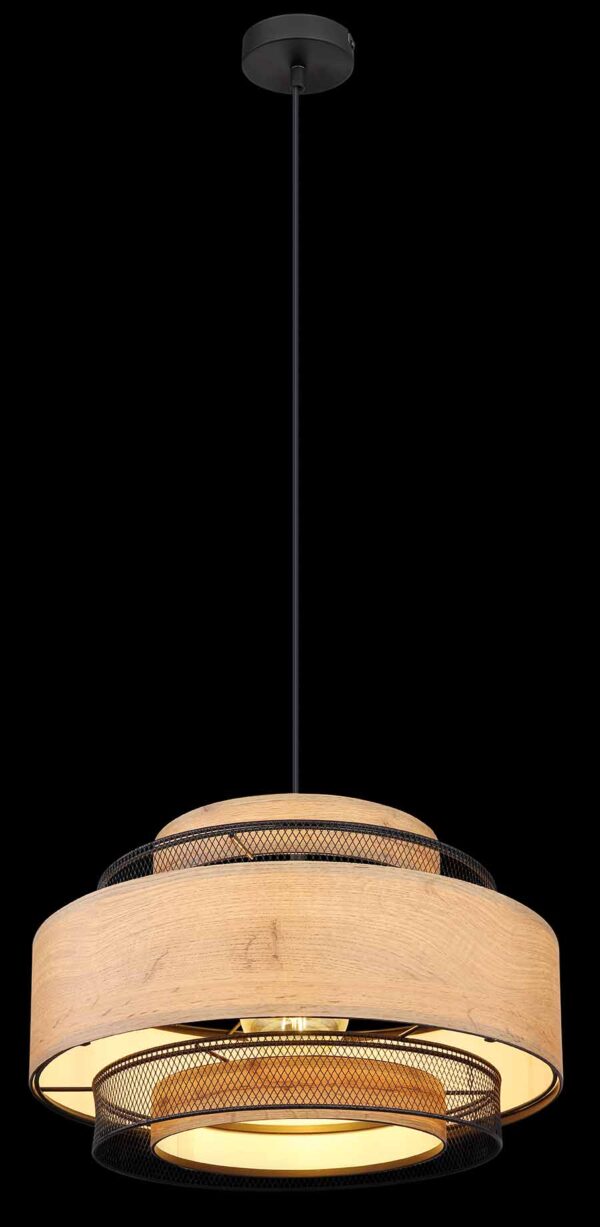 Globo Soeni hanglamp – ø 45 cm – E27 (grote fitting) – Zwart - Image 3