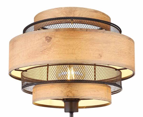 Globo Soeni vloerlamp – ø 60 cm – E27 (grote fitting) – Zwart - Image 3